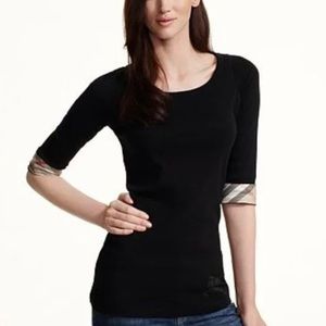 Burberry 3/4 Sleeve Black Top